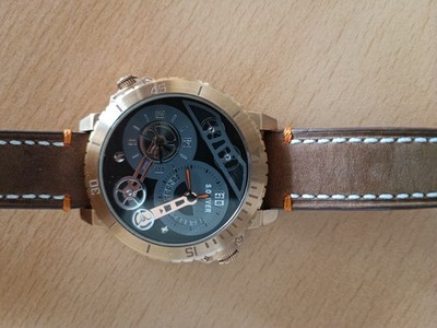s.Oliver Herren-Armbanduhr XL Analog Quarz Leder SO-2949-LQ