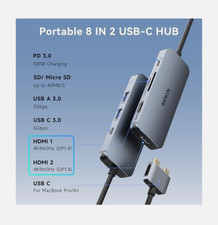 MOKiN 8-IN-2 Docking Station Dual Monitor for MacBook Pro Air - MOUC0423
