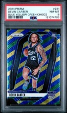 2024 PANINI PRIZM BLUE YELLOW GREEN CHOICE #231 DEVIN CARTER PSA 8