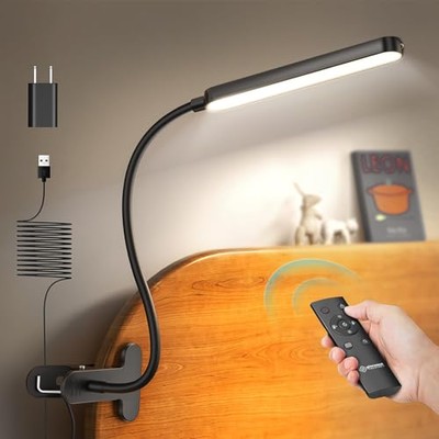  5W Multi-Purpose Clip On Light, 38 LED Eye Caring Reading Bed Lamp, 5 Black