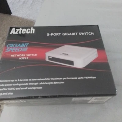 Aztech 5 Port Gigabit Switch Network Switch NS815 Brand New Sealed Box