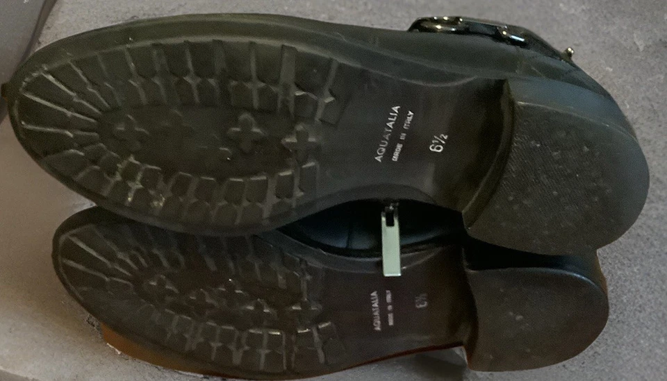 AQUATALIA Womens Knee High Tall Black Leather Riding Boots Size 6.5 Classic - Image 4 of 4