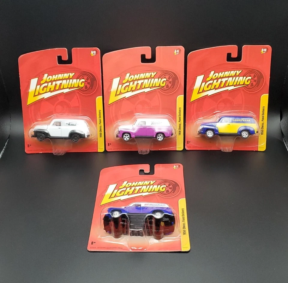 Johnny Lightning 1950 Chevy Panel Entrega BF Goodrich, Buen Año Lote De 4 Foto 2 de 4