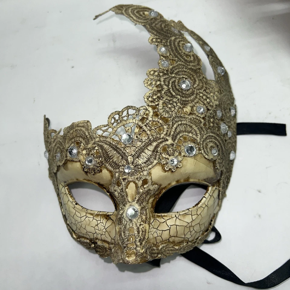 Venetian Carnival Zanni Long Nose & Goddess Masquerade Ball Mardi Gras Masks - Image 2 of 4