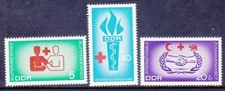 Germany DDR 854-55 & B142 MNH 1966 Blood Donor & Recipient Education Set of 3