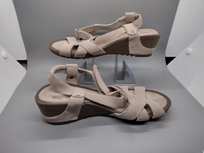 Merrell Women's Revalli Wedge Sandal Simple Taupe 7 Gently Worn Slip Ons Slides