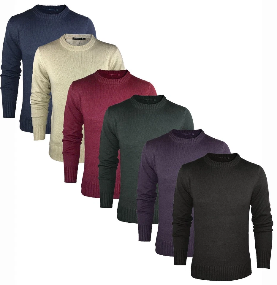 Mens Jumper Soft Cashmillon Fashion Crew Knitwear Pullover Long Seleeves S/XXL