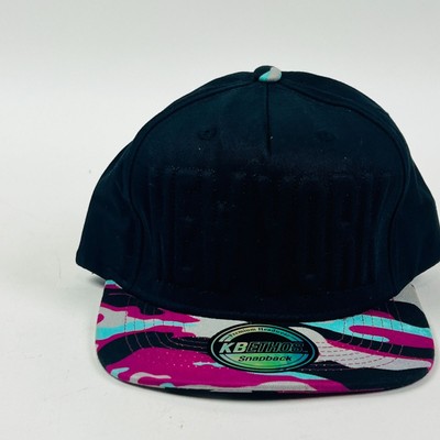 Kbethos New York Premium Headwear Black Multicolor Brim Adjustable Snapback Hat
