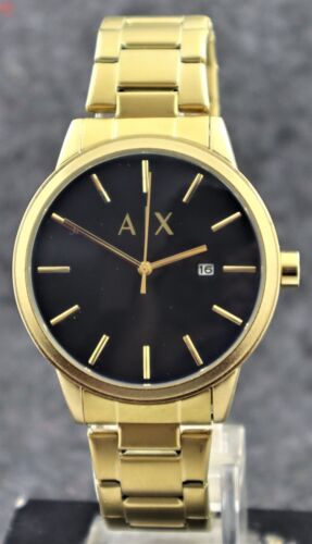 Premium Armani Exchange Men Black with Date Stainless Steel Quartz Wristwatch - Picture 1 of 8