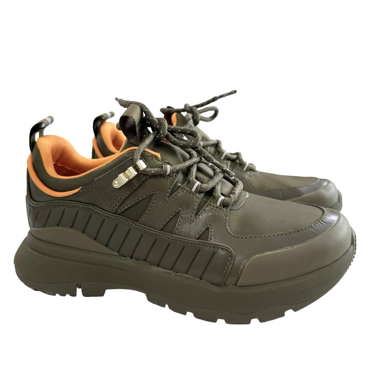 FitFlop Neo-D-Hyker Leather Mix Outdoor Trainers in Mossy Mix Size