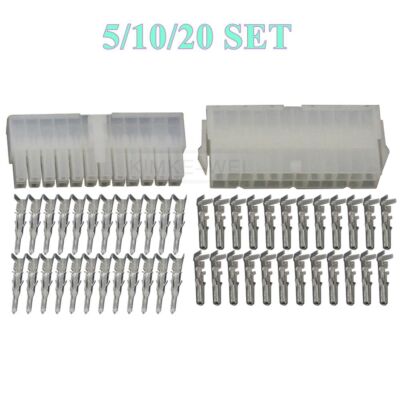 24 Polig Molex Mini-Fit Jr 5557/5559 4,2mm Steckverbinder Stecker Buchse Sets