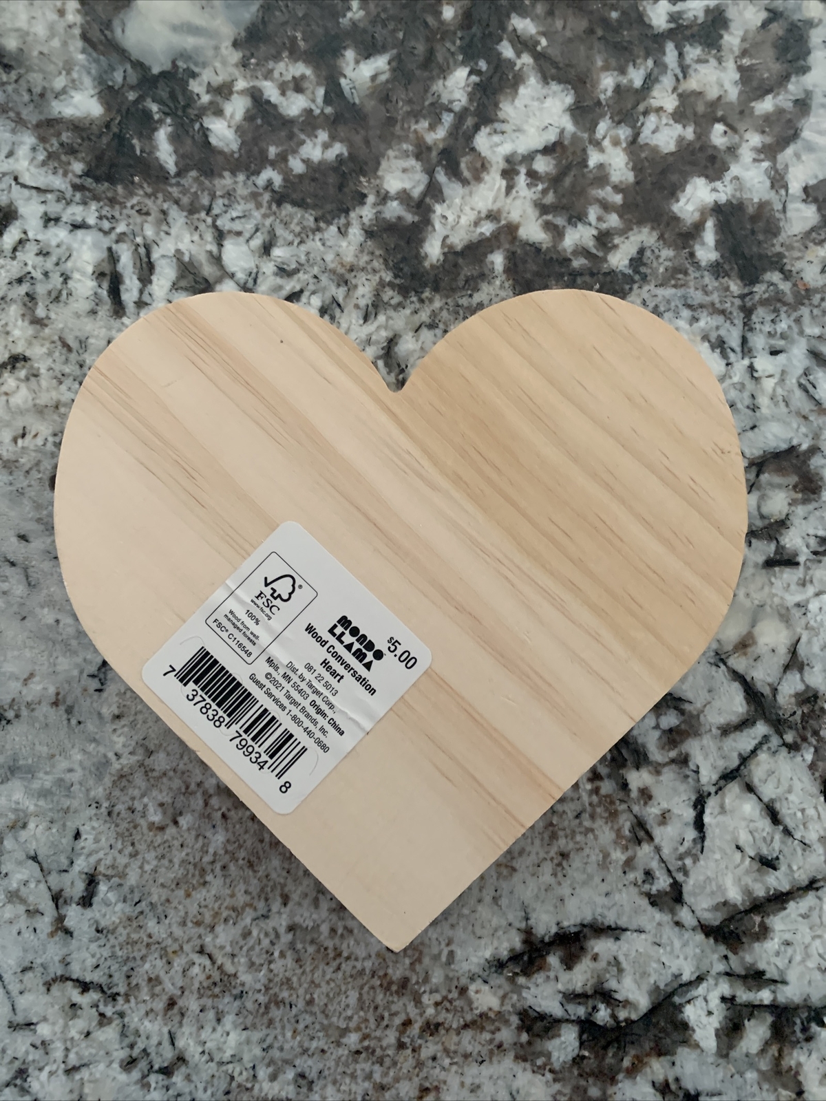 Mondo Llama Valentine's Day Wooden Engraved Conversation Heart XOXO