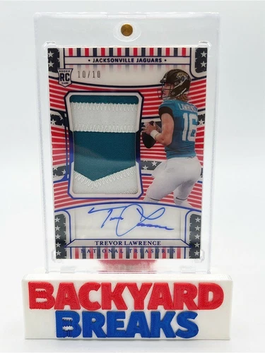 TREVOR LAWRENCE 2021 NATIONAL TREASURES FOTL STARS STRIPES ROOKIE PATCH AUTO /10