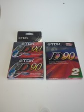 TDK D90 Blank Audio Cassette Tapes Lot of 4 High Output IEC/Type I 90min Sealed