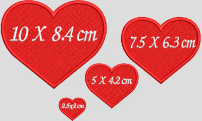 PERSONALISIERT Stickerei Herz Name TEXT Abzeichen Patch Aufbügeln Aufnähen Klett