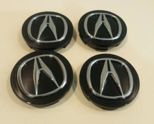 ACURA WHEEL CENTER CAPS 69MM BLACK/CHROME SET OF 4