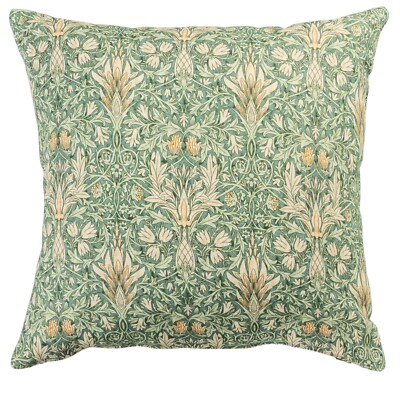 William Morris Schlangenkopf Kissenbezug. Grünes klassisches Blumenmuster. 17x17''