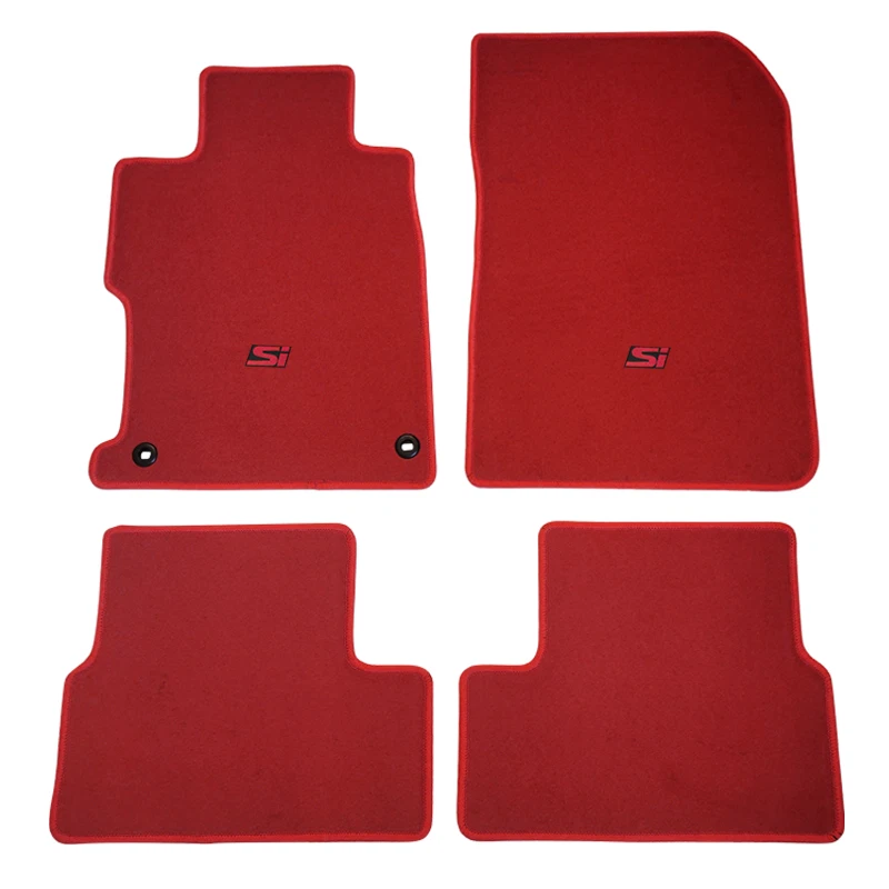 For 12 13 Honda Civic Coupe Floor Mat Carpets Red Nylon Non slip w