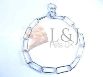 CHAMPION / L&J PETS UK DOG CHOKER CHOKE CHAIN COLLAR STRONG SILVER METAL TRAINING ALL SIZES