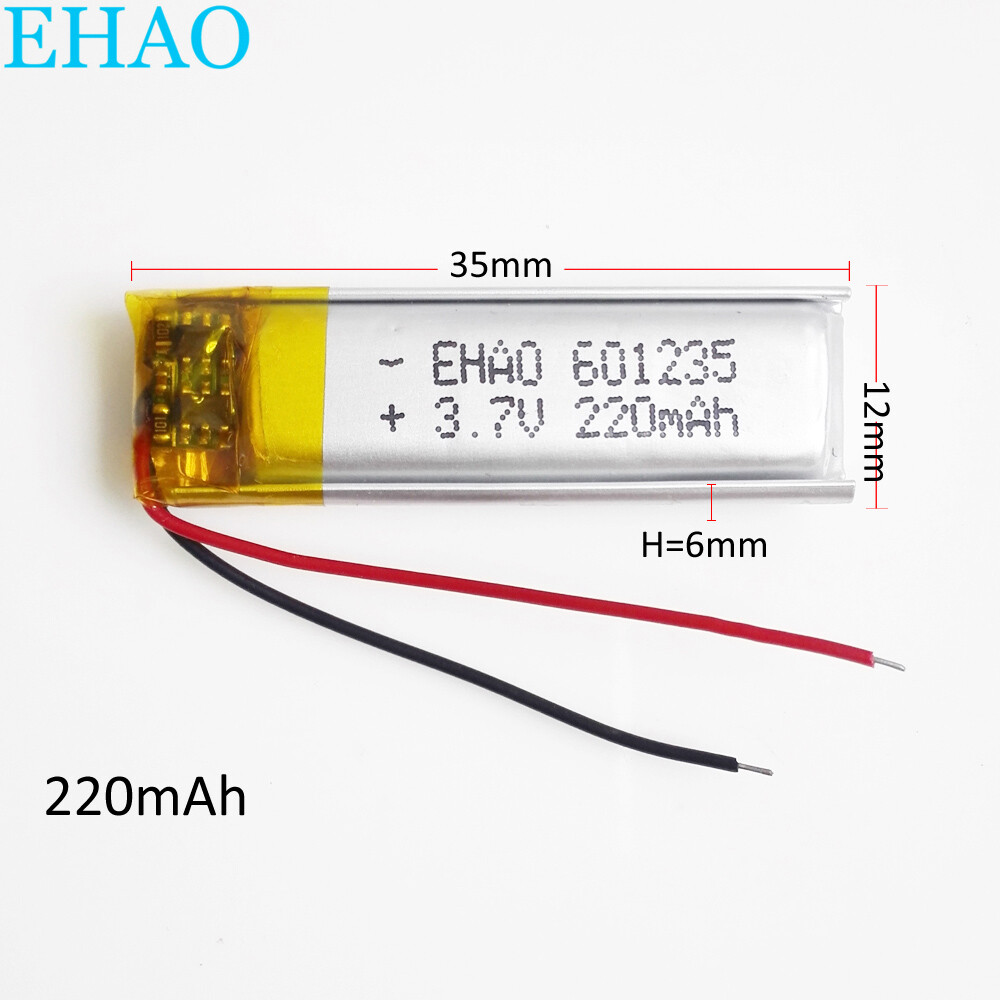 220mAh Lipo Battery Rechargeable For Mp3 Bluetooth Headphone Headset  601235