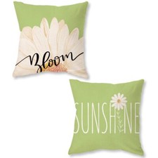 Spring Outdoor Throw Pillow Covers 18x18 Set of 2 Green Decorative Spring
