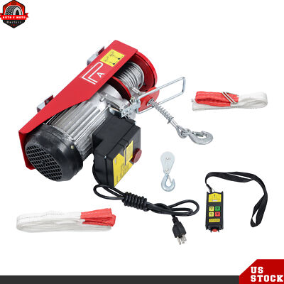 1760 lbs 110V Electric Hoist Crane Winch with 328 ft Wireless Remote Control