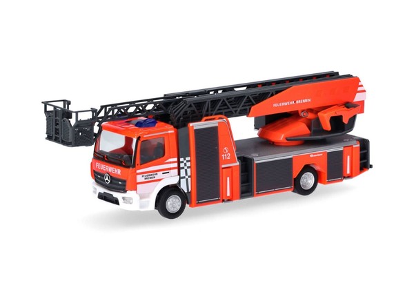Herpa 097840 Mercedes-Benz Atego `13 Rosenbauer Drehleiter Feuerwehr Bremen 1:87-image