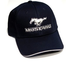 Ford Mustang Pony Men's Official Licensed Embroidered Emblem Hat Cap - Blue
