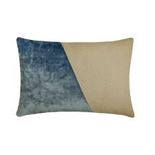 Light Blue Lumbar Pillow Cover, 12"x16" Velvet Cushion-Velutinous Light Blue