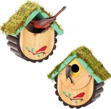 Multifunctional Bird House for Bluebirds and Cadinals - Cedar Wood Large Open...