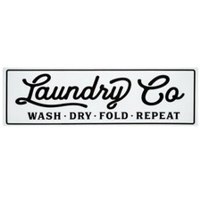 Laundry Co Metal Sign - Wash - Dry - Fold - Repeat