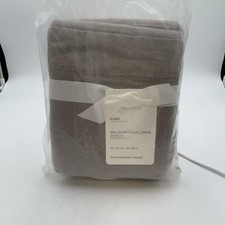 Pottery Barn Belgian Flax Linen Shams Euro 26x26 Beige Set Of 3 New Bedding