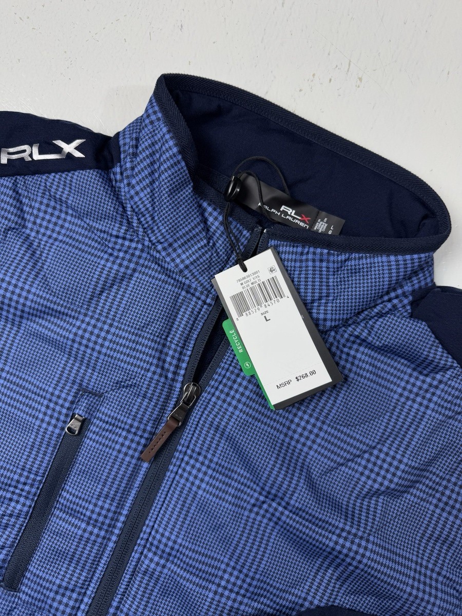RLX Ralph Lauren Men Size Large Hybrid Golf Jacket Wool Blend Navy