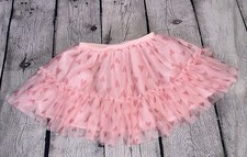 Old Navy Girls Tutu Tulle Skirt 2T Pink Hearts Tiered Elastic Waist