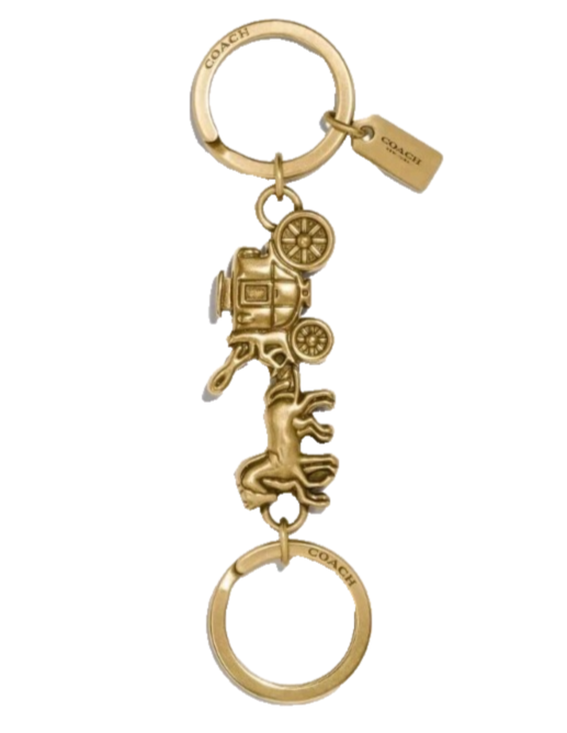 COACH Horse carriage l charm 4個セット NEW Coach Brass Horse & Carriage Valet Bag Purse Charm Keychain