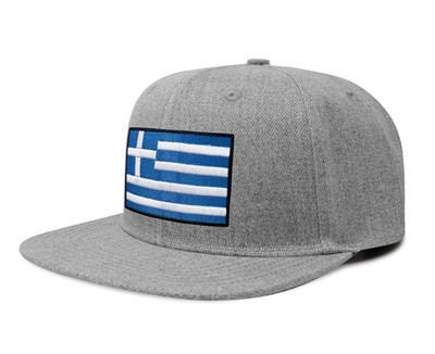Greece Flag Hat for Men Women   Snapback Trucker Baseball Cap (Grey Flatbill)