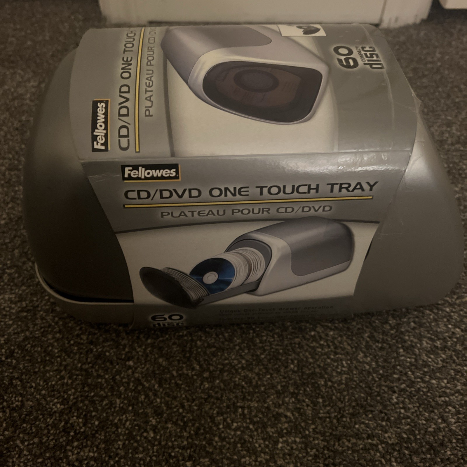 Fellows 60 Disc Slide Out DVD/ CD Storage Case Push Open Desktop Holder Vintage