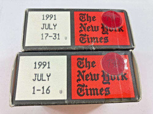 JuLy 1991 ~ The Complete Month Of The New York Times On Microfilm
