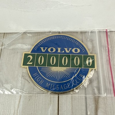   Vintage 200,000 Volvo High Mileage Club Trunk Badge Emblem Ornament NOS