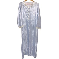 SINGLE STITCH Vtg Barbizon Nightgown Med Pale Purple Satin Embroidered Lace Trim