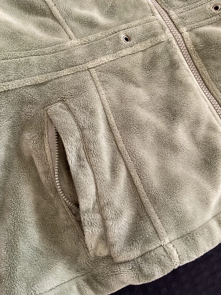 Chaqueta Kristen Blake Mujer XL Verde Salvia Vellón Cremallera Completa Suave Acogedora Bolsillos Cálida Foto 3 de 4