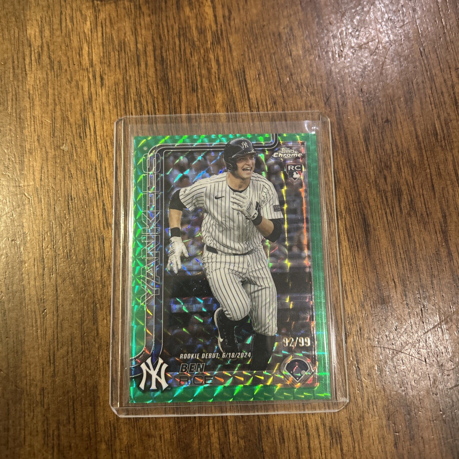 Ben Rice  2025 Topps Chrome Update Green  Rookie DEBUT Refractor /99 (RC)