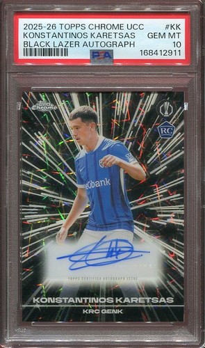 Konstantinos Karetsas #BLA-KK 2025 Topps Chrome UEFA Black Lazer Autograph card