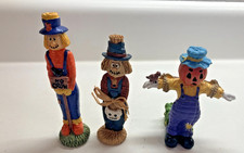 Lot of 3 Halloween Fall Autumn Scarecrow figurine decoration
