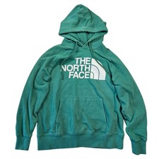 The North Face Womens Half Dome Pullover Hoodie Green White Logo Size S Small