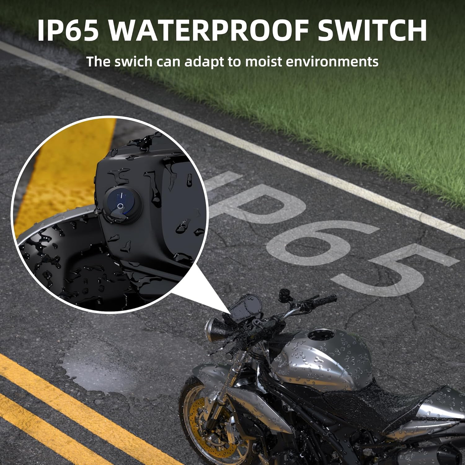 Daiertek 12V Waterproof round Rocker Switch Blue LED Lighted [UL Listed] on off