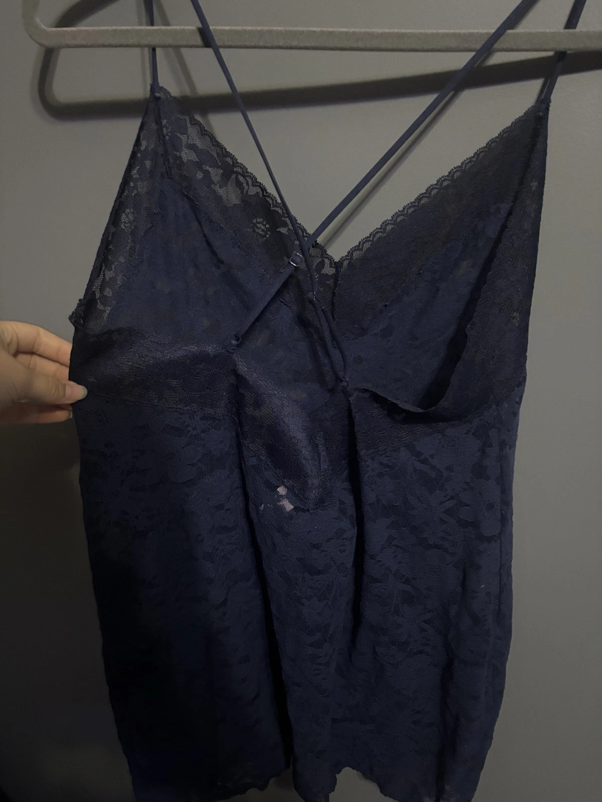 UNDERCOVER victoria’s secret twee full pizzo Y2K rock mini abito slip taglia xl blu navy