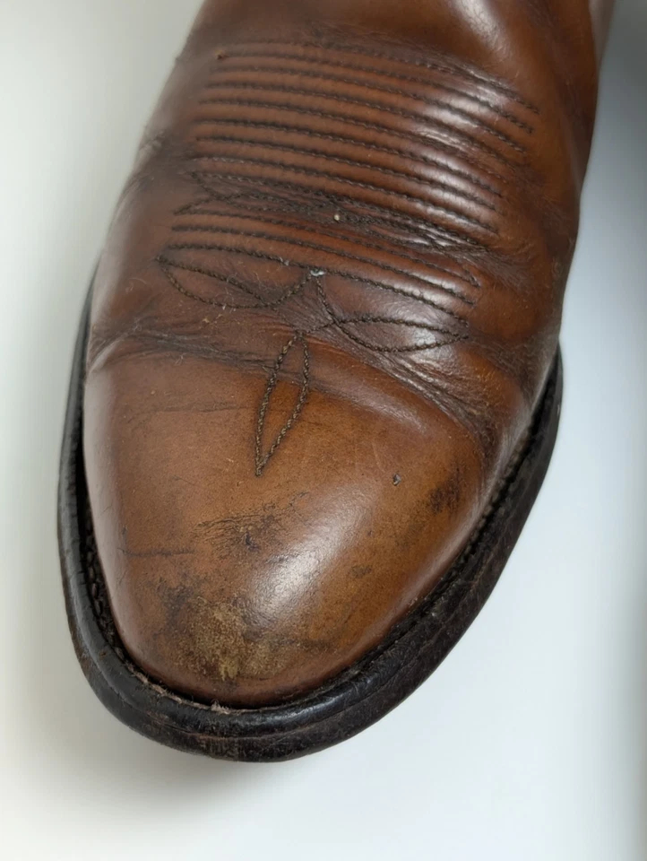 Tony Lama Botas de Vaquero Cuero Marrón Western Suela Vibram Para Hombre’s 11 D EE. UU. Foto 4 de 4