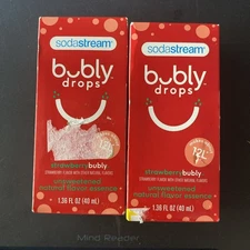 2 Sodastream Bubly Drops Strawberrybubly Flavor Essence 1.36 oz Best By 09/2025