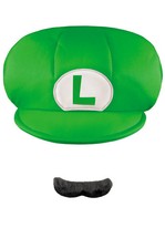Super Mario Brothers Luigi Child Hat and Moustache Accessory